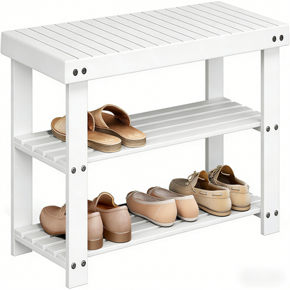 3-Tier Multi-Functional Bamboo Storage Bench