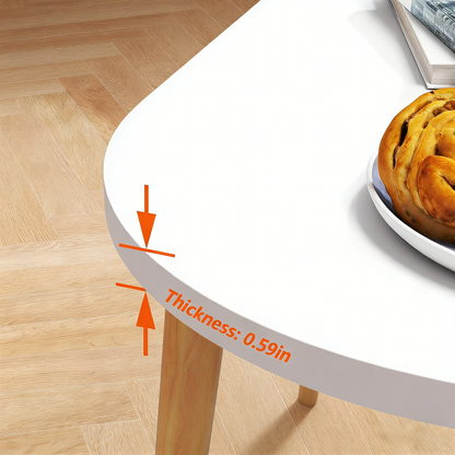 Minimalist Oval Coffee Table with Wooden Legs