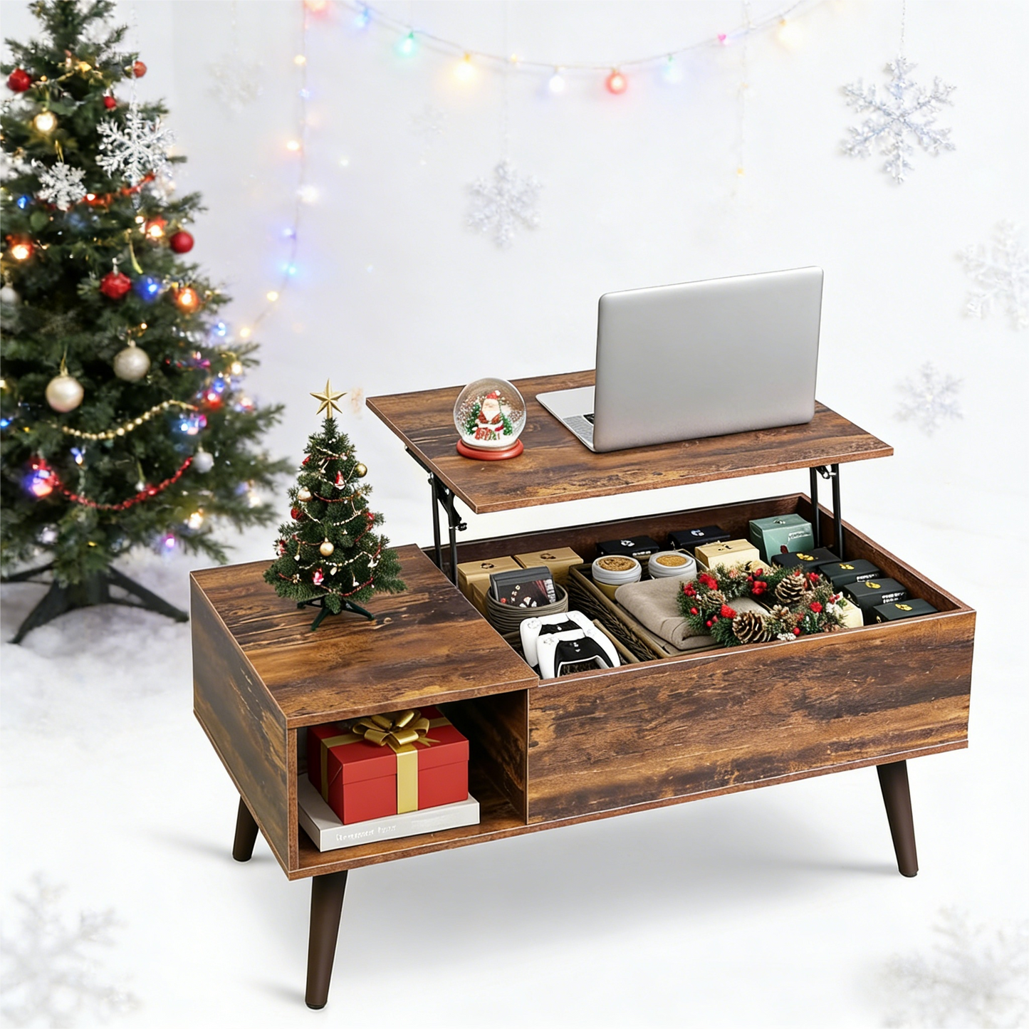 Lift-Top Storage Coffee Table – 2-in-1 Multi-Functional Living Space Piece
