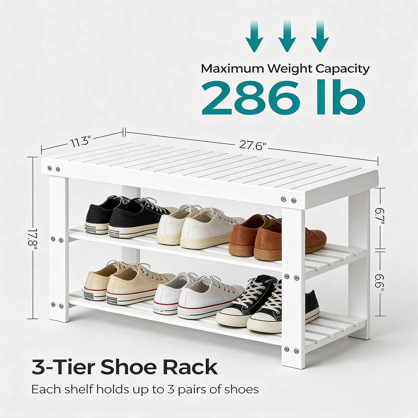 3-Tier Multi-Functional Bamboo Storage Bench