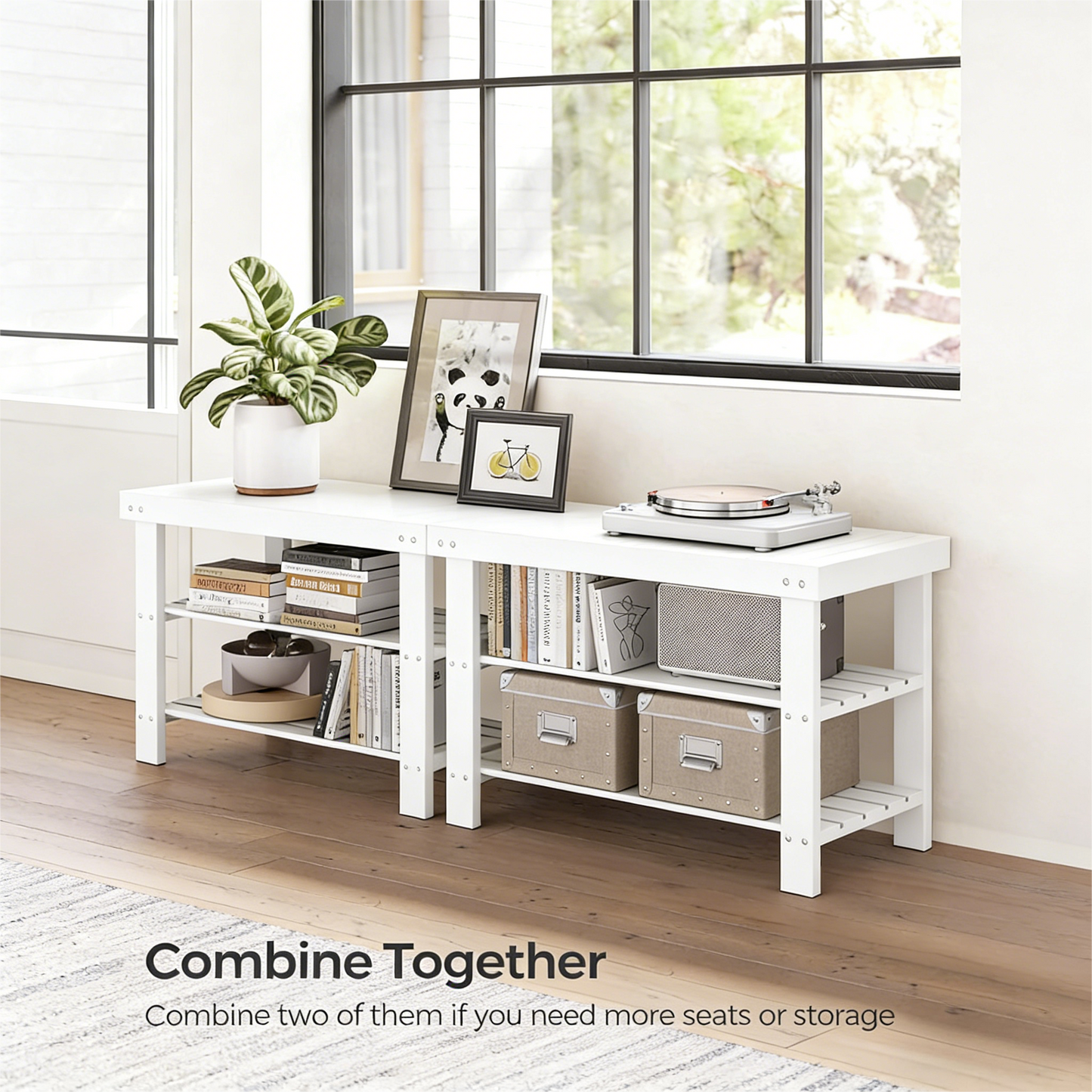 3-Tier Multi-Functional Bamboo Storage Bench