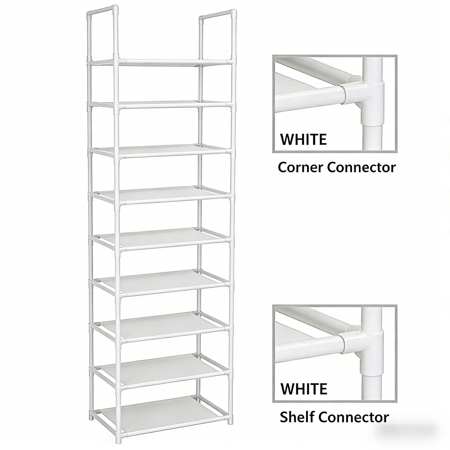 Tall 10-Tier Shoe Rack – Space-Saving Narrow Storage Shelf