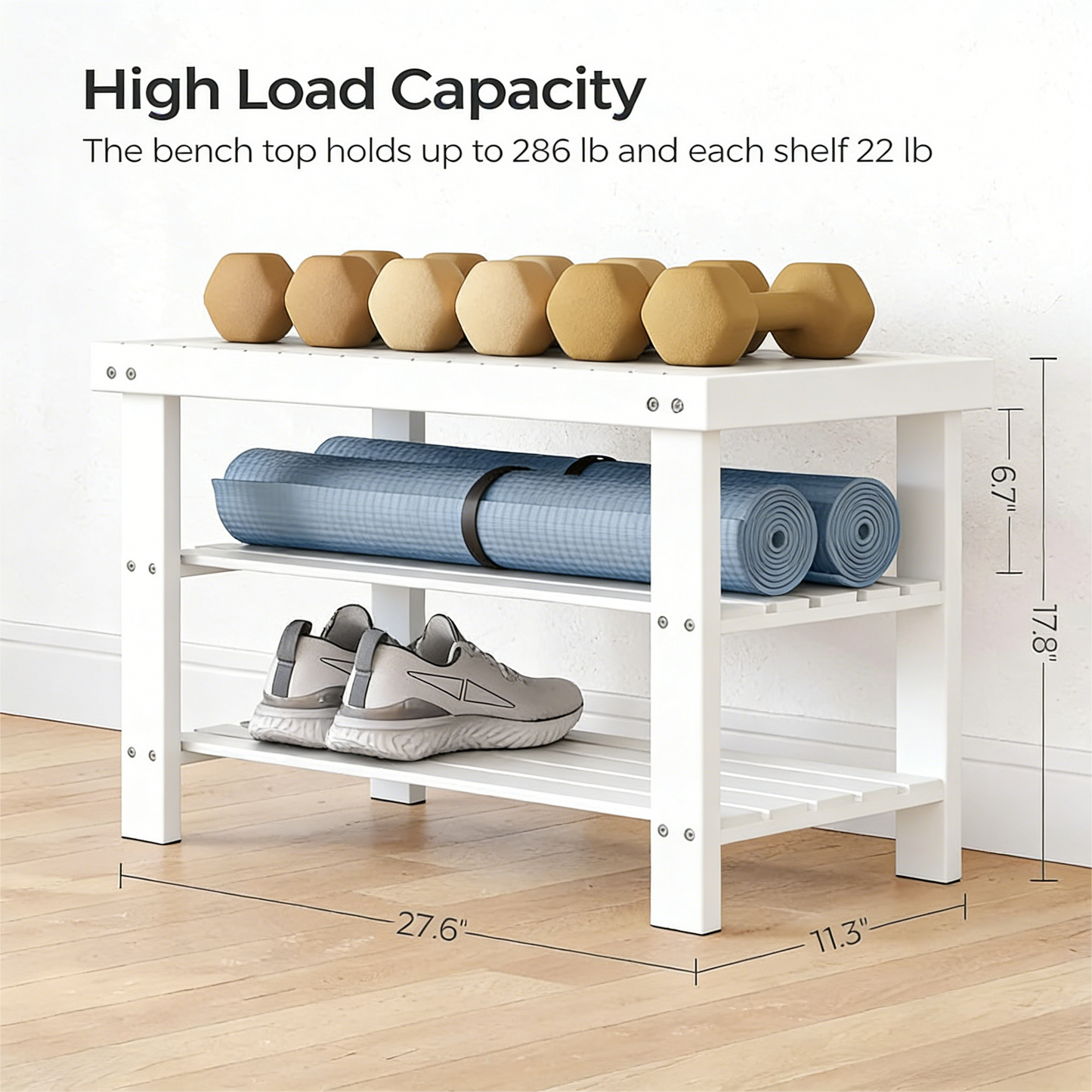 3-Tier Multi-Functional Bamboo Storage Bench