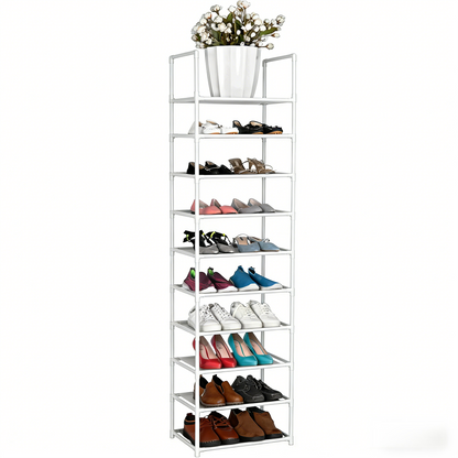 Tall 10-Tier Shoe Rack – Space-Saving Narrow Storage Shelf
