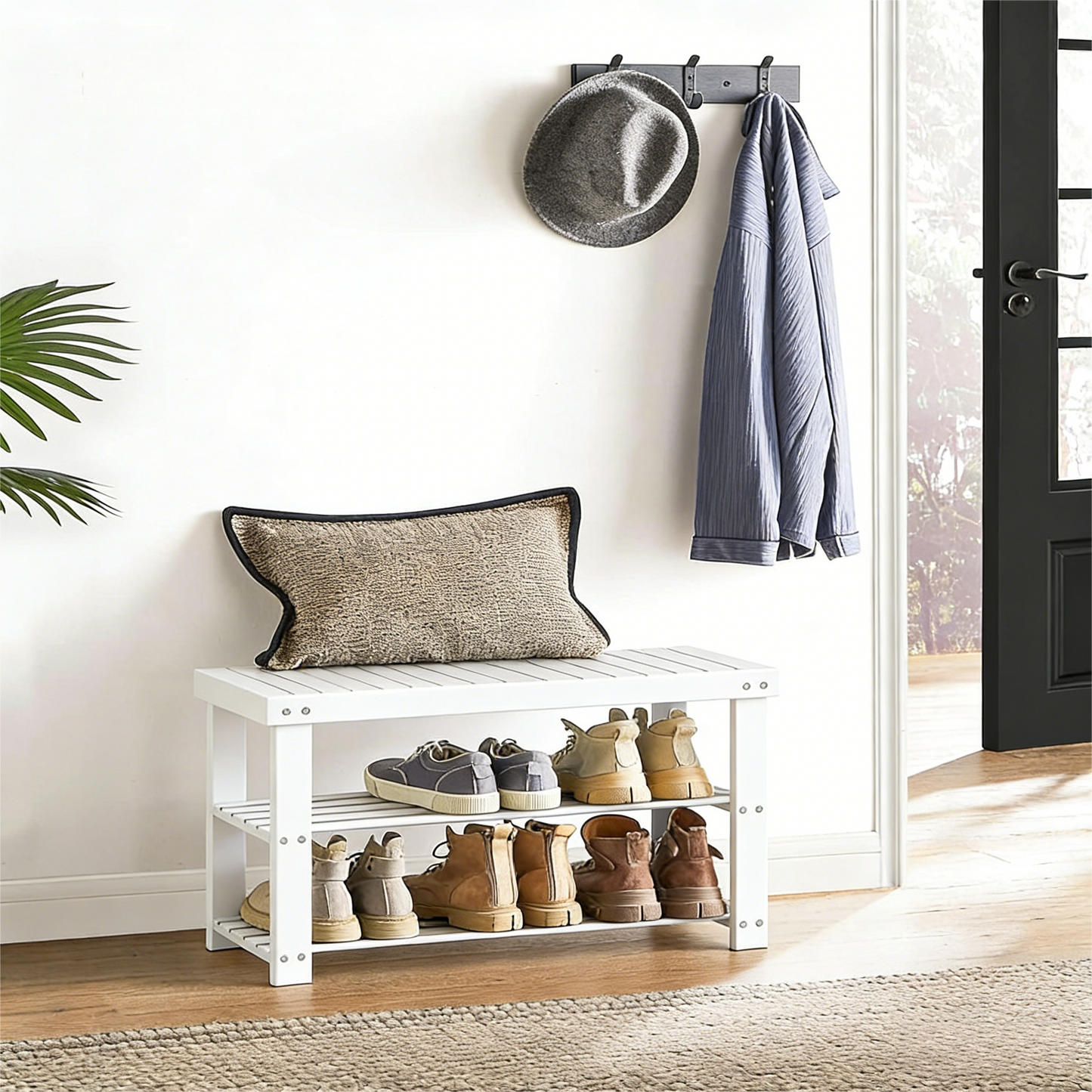 3-Tier Multi-Functional Bamboo Storage Bench