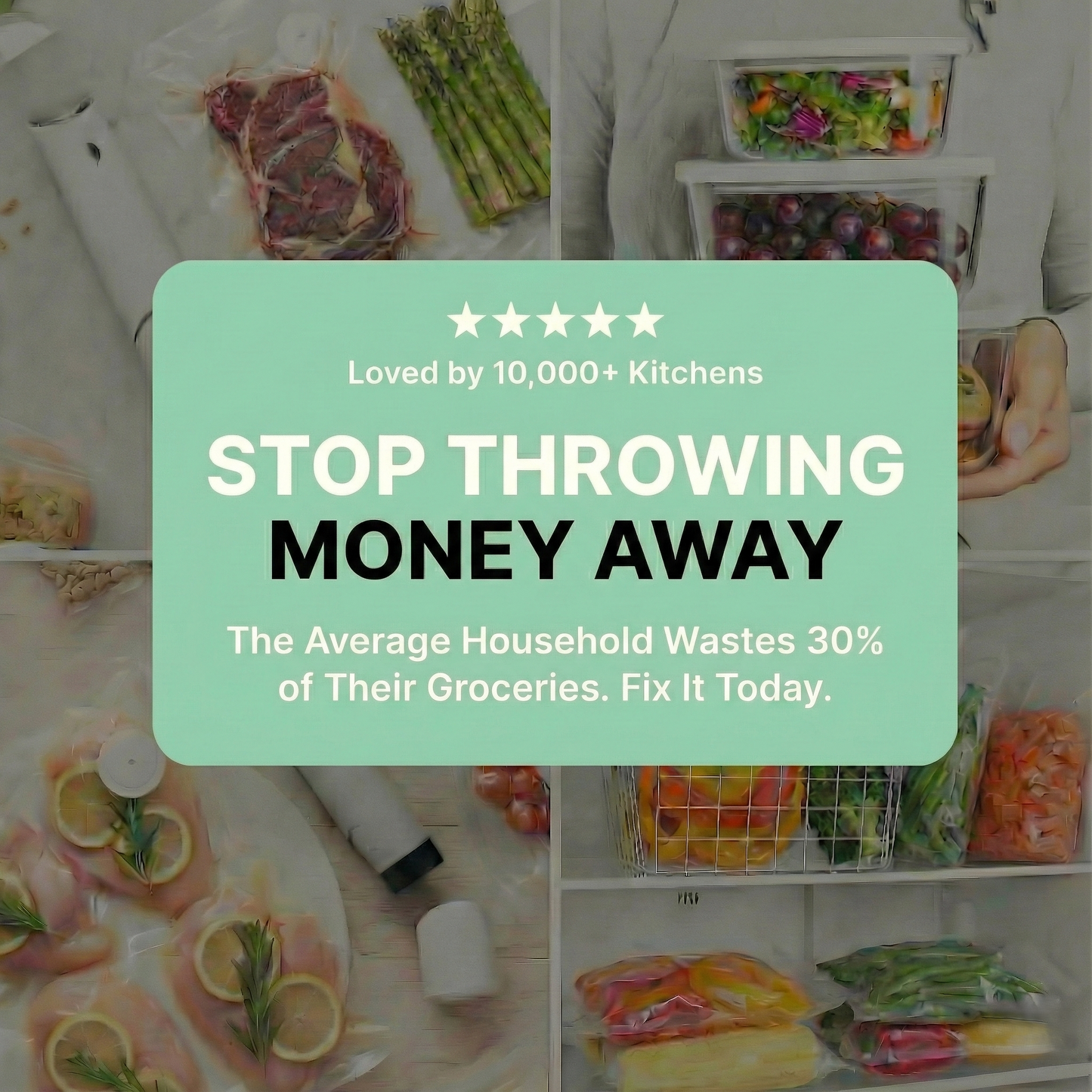 SealTech™ Vacuum Food Storage Bundle: Handheld Sealer + Glass Containers + Reusable Bags