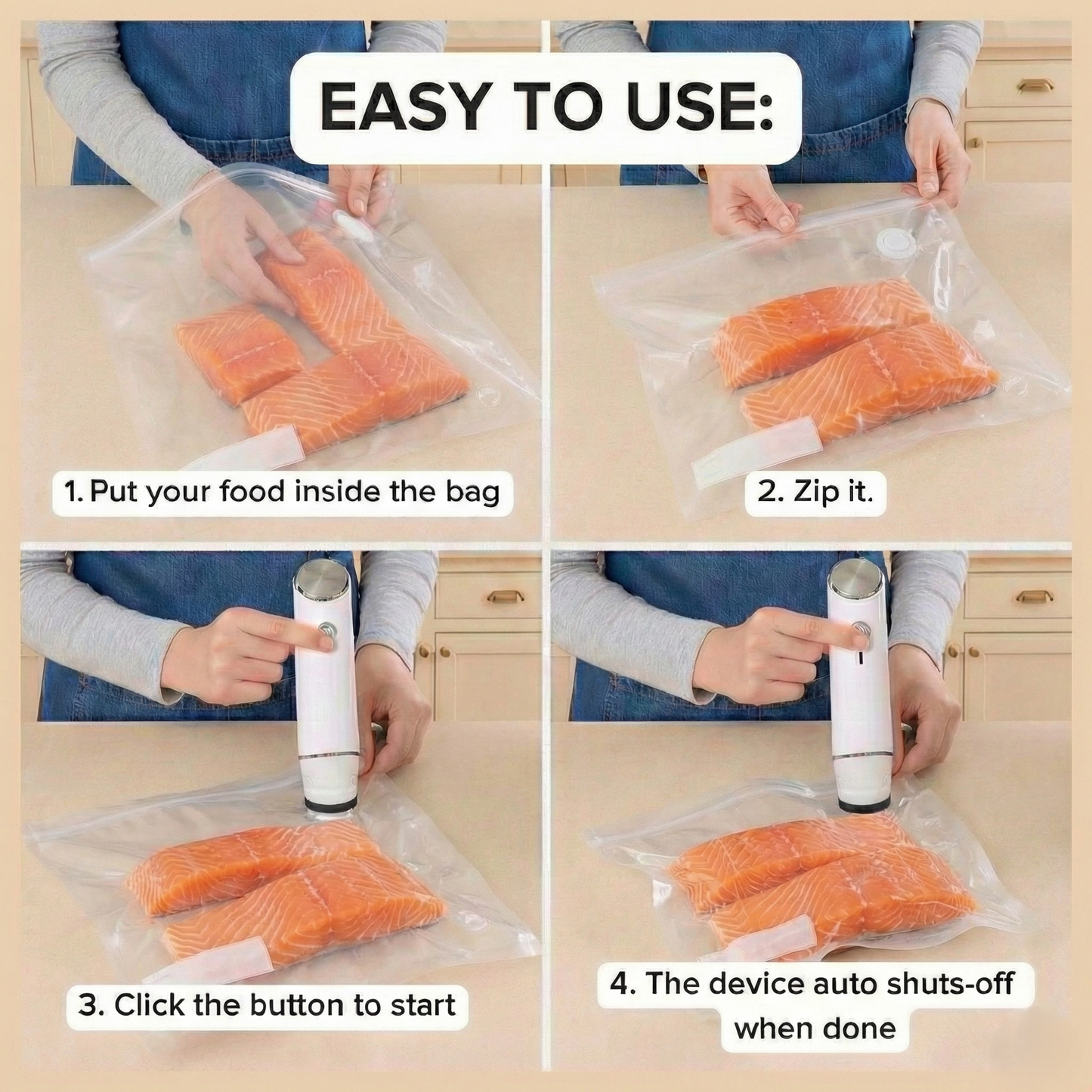 SealTech™ Vacuum Food Storage Bundle: Handheld Sealer + Glass Containers + Reusable Bags