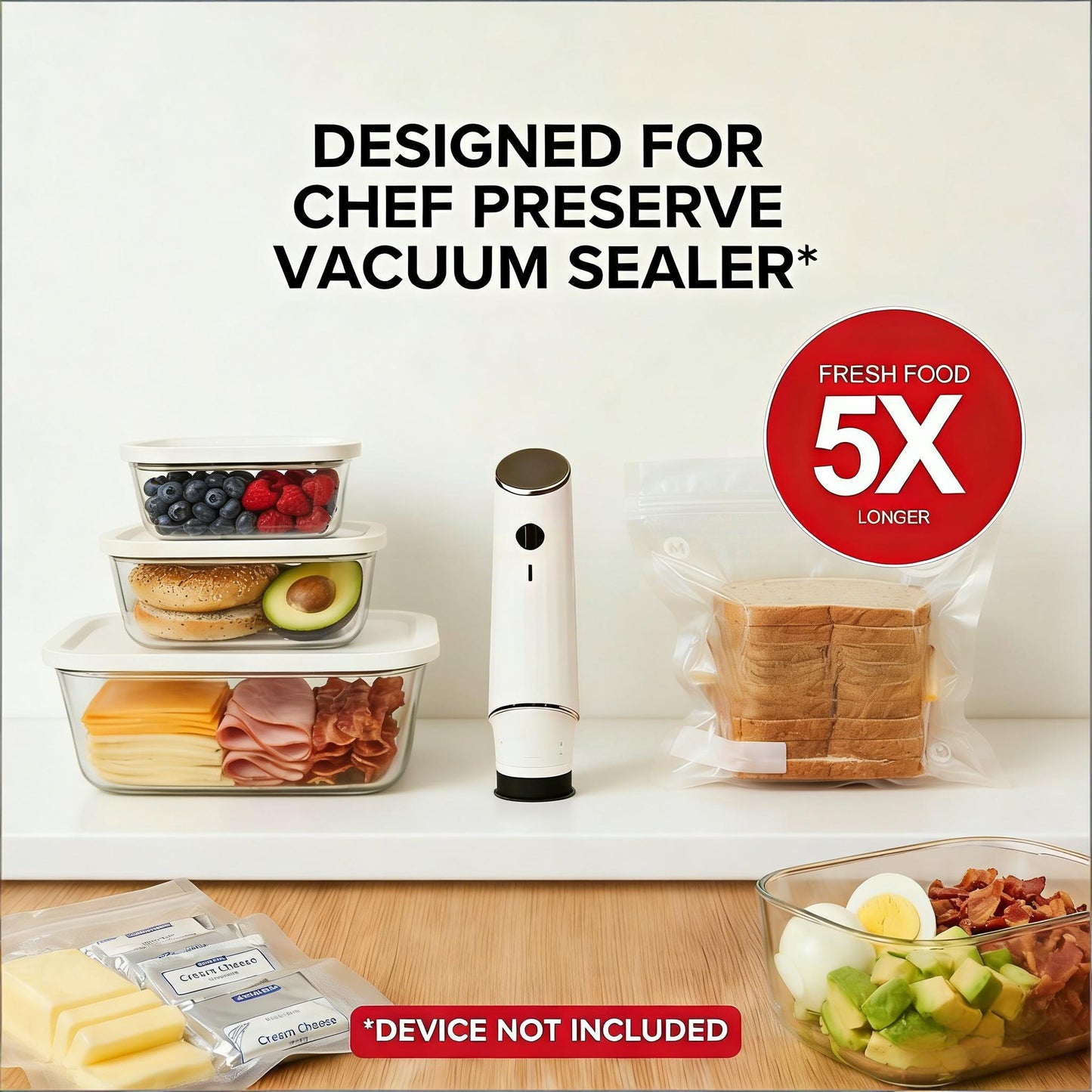 High-Quality Glass Vacuum Seal Food Storage Containers (3-Piece Set)