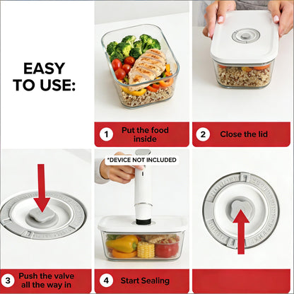 High-Quality Glass Vacuum Seal Food Storage Containers (3-Piece Set)