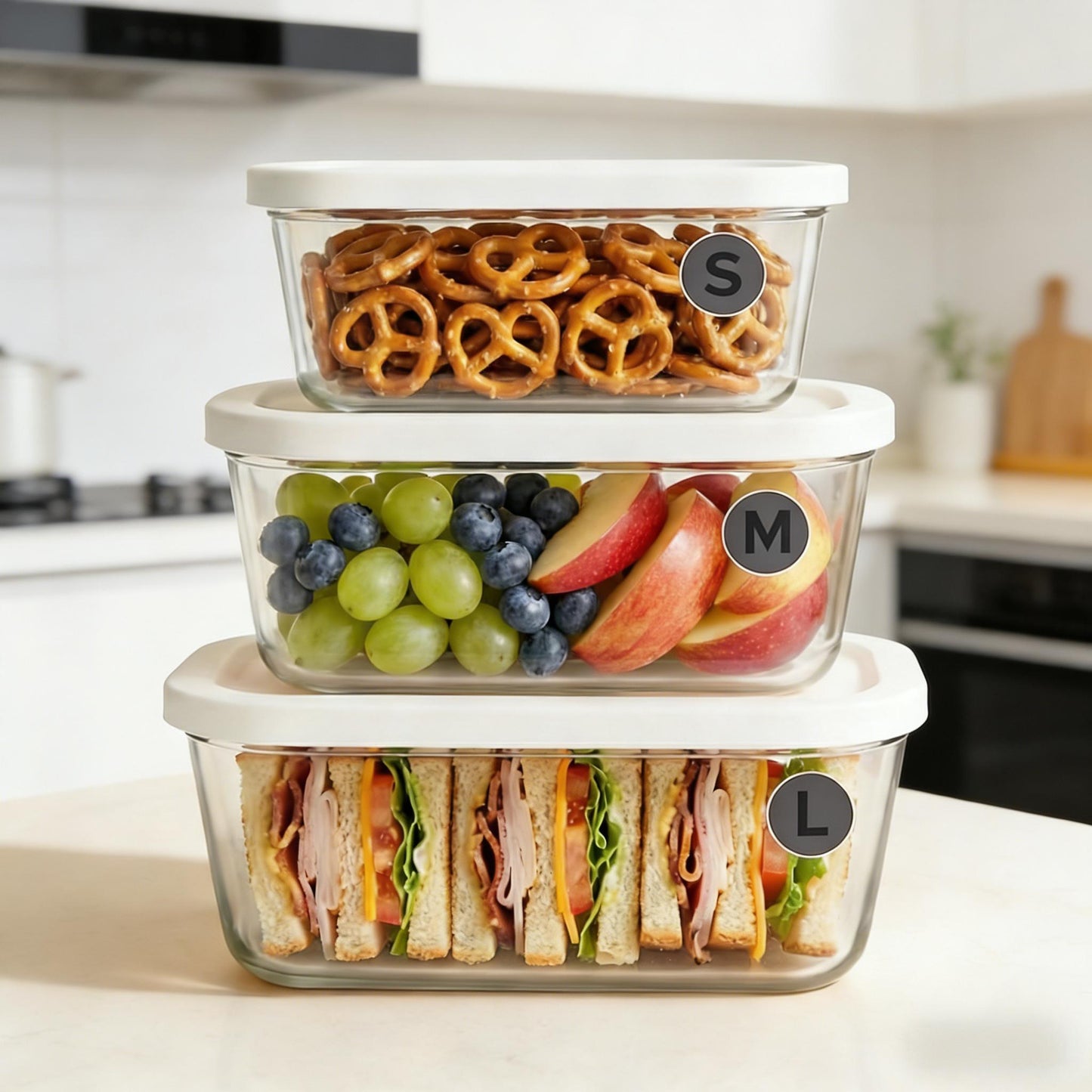High-Quality Glass Vacuum Seal Food Storage Containers (3-Piece Set)